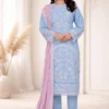 Raheli – Powder Blue Embroidered Suit Set